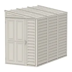 Duramax Aluminium & Vinyl Plastic Storage Shed (Adobe, 242 x 122 x 187.5 cm)