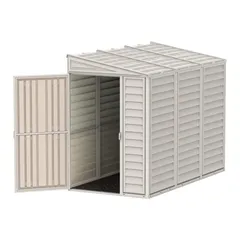 Duramax Aluminium & Vinyl Plastic Storage Shed (Adobe, 242 x 122 x 187.5 cm)