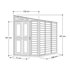 Duramax Aluminium & Vinyl Plastic Storage Shed (Adobe, 242 x 122 x 187.5 cm)