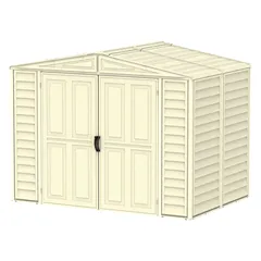 Duramax Aluminium & Vinyl Plastic Storage Shed (Ivory, 240 x 163 x 187.5 cm)
