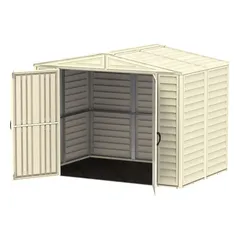 Duramax Aluminium & Vinyl Plastic Storage Shed (Ivory, 240 x 163 x 187.5 cm)