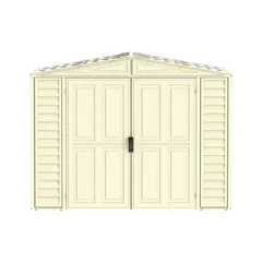 Duramax Aluminium & Vinyl Plastic Storage Shed (Ivory, 240 x 163 x 187.5 cm)