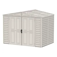 Duramax Aluminium & Vinyl Plastic Storage Shed (Adobe, 240 x 163 x 187.5 cm)