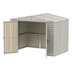 Duramax Aluminium & Vinyl Plastic Storage Shed (Adobe, 240 x 163 x 187.5 cm)