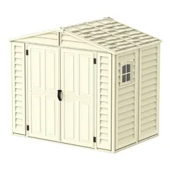 Duramax Aluminium & Vinyl Plastic Storage Shed (Ivory, 245 x 168 x 222 cm)