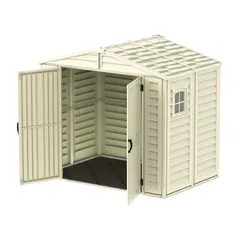 Duramax Aluminium & Vinyl Plastic Storage Shed (Ivory, 245 x 168 x 222 cm)