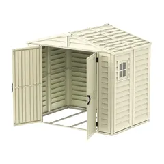 Duramax Aluminium & Vinyl Plastic Storage Shed (Ivory, 245 x 168 x 222 cm)