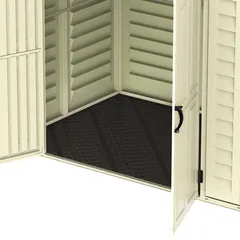Duramax Aluminium & Vinyl Plastic Storage Shed (Ivory, 245 x 168 x 222 cm)