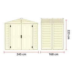 Duramax Aluminium & Vinyl Plastic Storage Shed (Ivory, 245 x 168 x 222 cm)