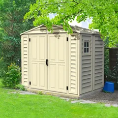 Duramax Aluminium & Vinyl Plastic Storage Shed (Ivory, 245 x 168 x 222 cm)