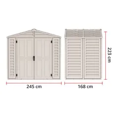 Duramax Aluminium & Vinyl Plastic Storage Shed (Adobe, 245 x 168 x 222 cm)