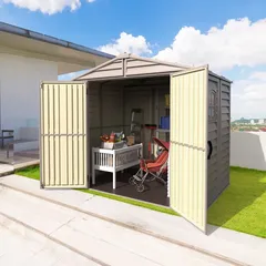 Duramax Aluminium & Vinyl Plastic Storage Shed (Adobe, 245 x 168 x 222 cm)