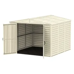 Duramax Aluminium & Vinyl Plastic Storage Shed (Ivory, 240 x 242 x 187.5 cm)