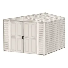 Duramax Aluminium & Vinyl Plastic Storage Shed (Adobe, 240 x 242 x 187.5 cm)