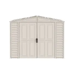 Duramax Aluminium & Vinyl Plastic Storage Shed (Adobe, 240 x 242 x 187.5 cm)