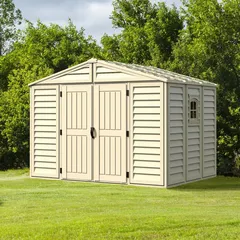 Duramax Aluminium & Vinyl Plastic Storage Shed (Ivory, 325 x 247 x 233 cm)