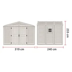 Duramax Aluminium & Vinyl Plastic Storage Shed (Adobe, 325 x 247 x 233 cm)