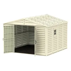 Duramax Aluminium & Vinyl Plastic Storage Shed (Ivory, 326 x 325 x 233 cm)