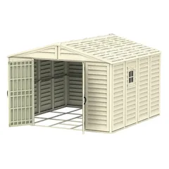 Duramax Aluminium & Vinyl Plastic Storage Shed (Ivory, 326 x 325 x 233 cm)