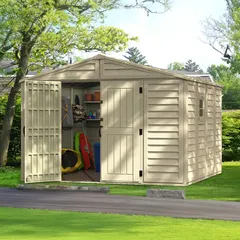 Duramax Aluminium & Vinyl Plastic Storage Shed (Ivory, 326 x 325 x 233 cm)