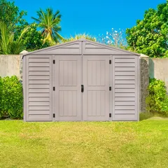 Duramax Aluminium & Vinyl Plastic Storage Shed (Adobe, 326 x 325 x 233 cm)