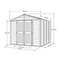 Duramax Aluminium & Vinyl Plastic Storage Shed (Adobe, 326 x 325 x 233 cm)