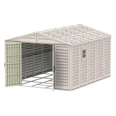 Duramax Aluminium & Vinyl Plastic Storage Shed (Adobe, 325 x 405 x 233.2 cm)