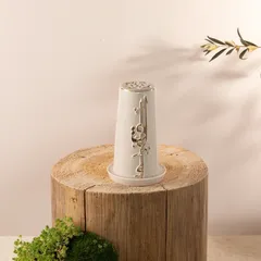 Otantik Liqaa Electronic Candle Holder (Small , Beige & Gold)