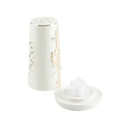 Otantik Liqaa Electronic Candle Holder (Small, Pearl White & Gold)