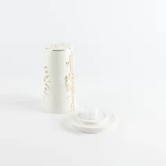 Otantik Liqaa Electronic Candle Holder (Small, Pearl White & Gold)