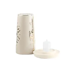 Otantik Liqaa Electronic Candle Holder ( Medium, Beige & Gold)