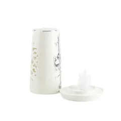 Otantik Liqaa Electronic Candle Holder ( Medium, Pear White & Silver)