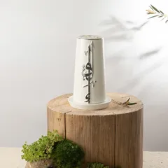 Otantik Liqaa Electronic Candle Holder ( Medium, Pear White & Silver)