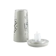 Otantik Liqaa Electronic Candle Holder ( Medium, Grey & Silver)