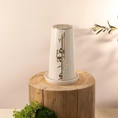 Otantik Liqaa Electronic Candle Holder (Large, Beige & Gold)