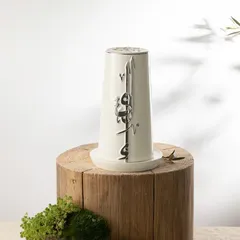 Otantik Liqaa Electronic Candle Holder (Large, Pearl White & Silver)