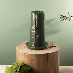 Otantik Liqaa Electronic Candle Holder (Large, Olive & Gold)