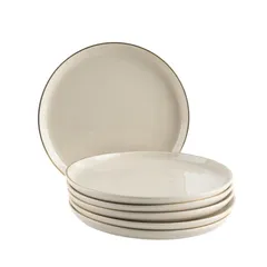 Otantik Liqaa Serving Plates (Beige & Gold, 6 Pc.)