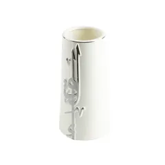 Otantik Liqaa Porcelain Flower Vase (Small, Pearl White & Silver)