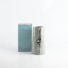Otantik Liqaa Porcelain Flower Vase (Small, Grey & Silver)