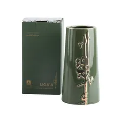 Otantik Liqaa Porcelain Flower Vase (Small, Olive & Gold)