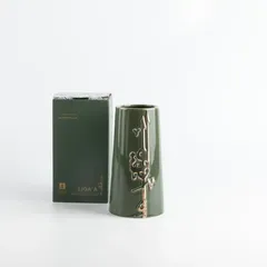 Otantik Liqaa Porcelain Flower Vase (Small, Olive & Gold)