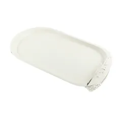 Otantik Liqaa Metal Serving Tray (Pearl White & Silver)