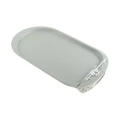 Otantik Liqaa Metal Serving Tray (Grey & Silver)