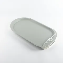 Otantik Liqaa Metal Serving Tray (Grey & Silver)