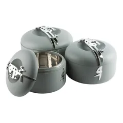 Otantik Liqaa Food Warmer Set (Grey & Silver)