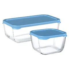 Pasabahce Glass Snowbox Storage Bowl Set (Clear, 3 Pc.)