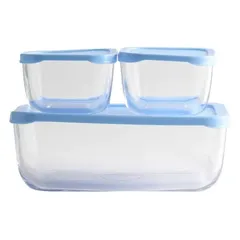 Pasabahce Glass Snowbox Storage Bowl Set (Clear, 3 Pc.)