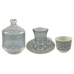 Home Maker Glass Tea & Coffee Set, AY-20TMS-A728 (20 Pc.)
