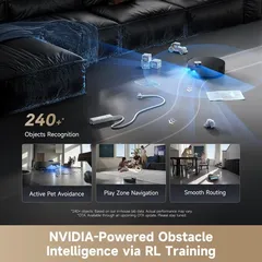 Dreame Aqua10 Ultra Roller Robot Vacuum Cleaner, RLH71DE-1-BLK (White, 6,400 mAh)